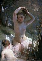 Charles Chaplin - Two girls bathing